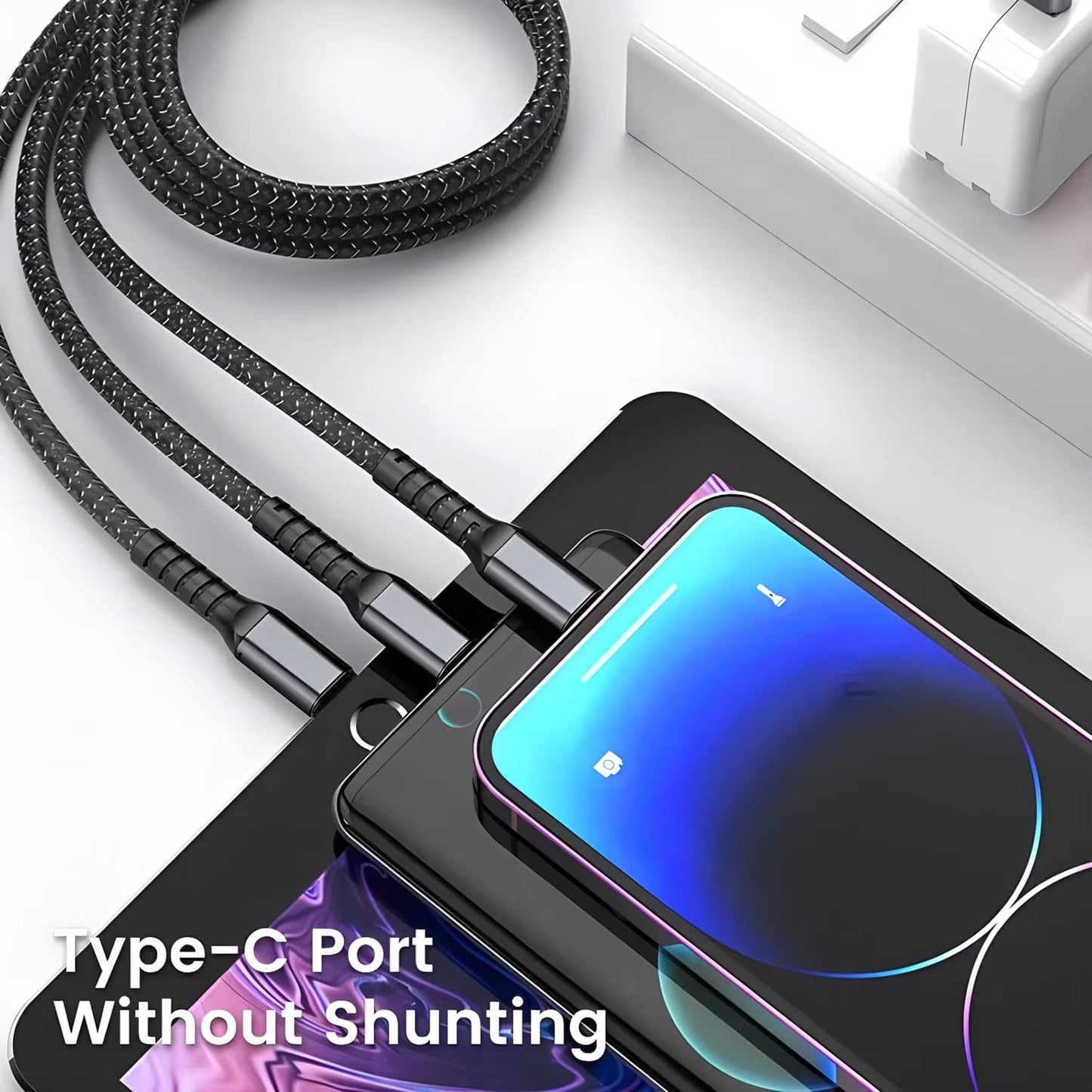 🔥⚡Transparent Luminous 3-in-1 Super Fast Charging Cable